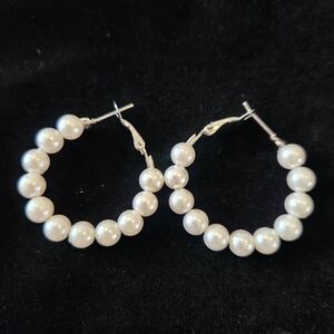 NEW Pearl Hoop Earrings